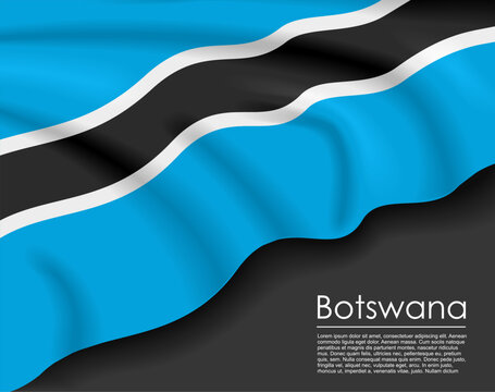 Botswanan waving flag template for national day or travel concept. Vector illustration.