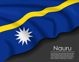 Fototapeta premium Nauruan waving flag template for national day or travel concept. Vector illustration.