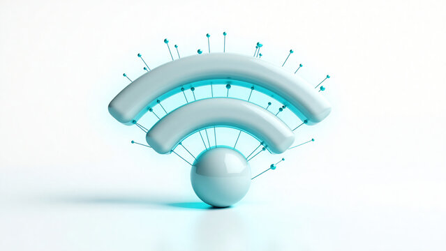 Digital Wave Connection Abstract WiFi Symbol for Marketing