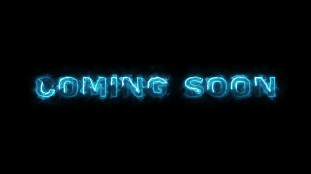 Coming soon text icon with glowing neon lights HD loop animation. coming soon sign. social media coming soon text, reveal, announcement.