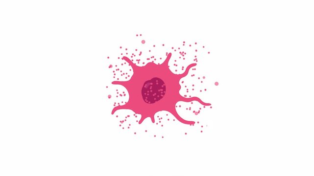 Pink microscopic cells in grid layout