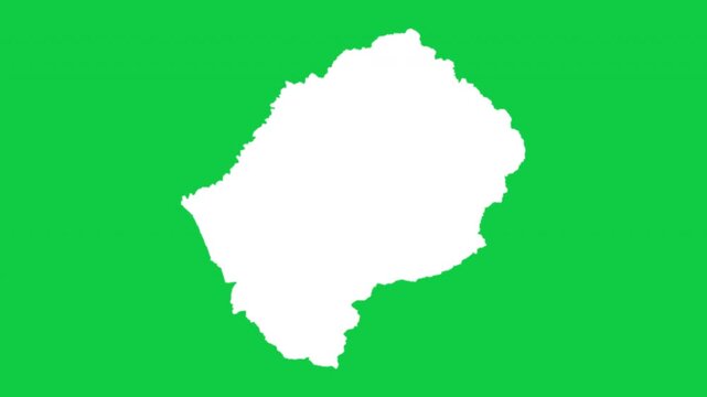 Lesotho wiggle animation map loop green background