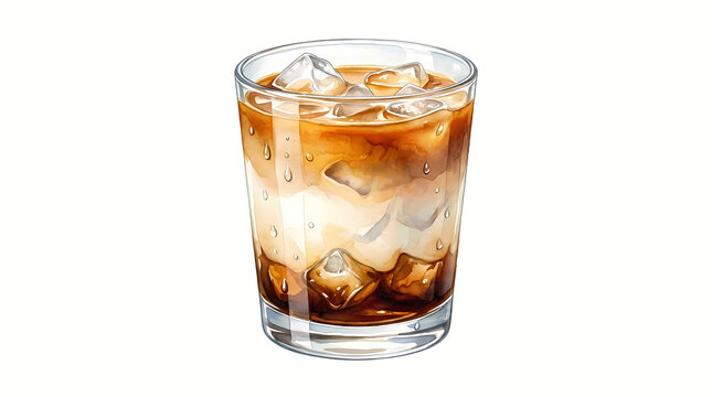 Indonesian Es Kopi Susu Gula Aren Palm Coffee Watercolor Clipart