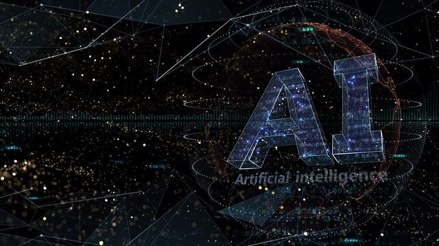 AI artificial intelligence digital network sea concept background