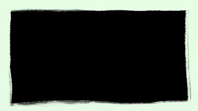 Grungy vintage film frame border overlay with rough texture and messy edges on light background
