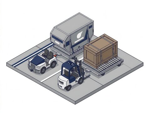 Funeral freight container and casket at airport cargo area for transporting remains