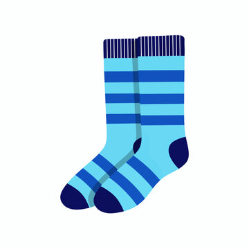 Colorful striped socks with dark heel and toe