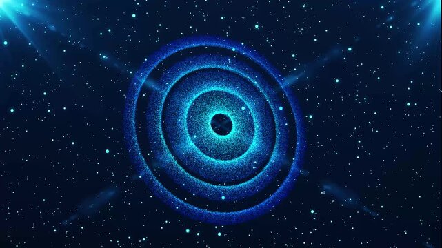 breathtaking 3d space journey through the milky way galaxy, bright galactic core, glowing particles and nebulas, flying near a blue planet surrounded by stars and cosmic dust