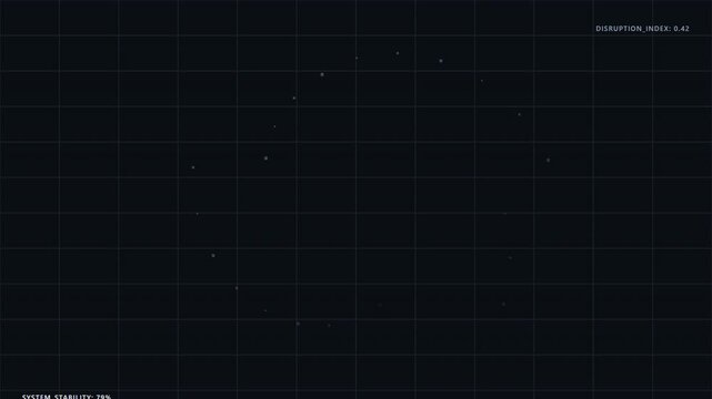 Rotating 3D wireframe cube with glitch distortion and unstable animation effect for tech visuals