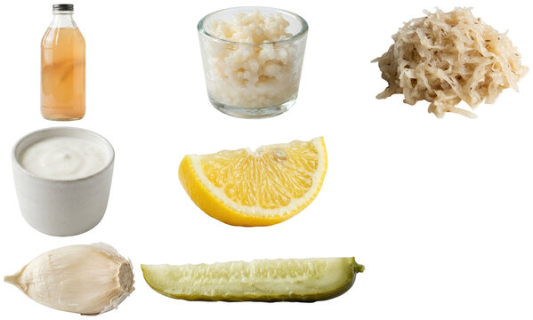 A collection of gut-friendly fermented ingredients and acidic flavor boosters for functional eating.