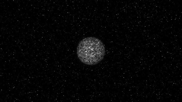 Planet earth rotating from space with milky way galaxy in the background,  through cosmos, bright stars, blue atmosphere, glowing clouds, and cinematic 3d space travel animation