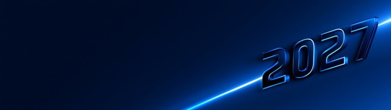 Festive new year 2027 background with elegant blue design and celebration elements for corporate use