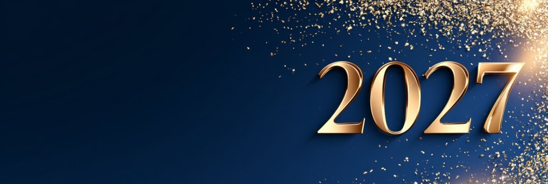 Celebratory backdrop for the upcoming new year with shimmering gold accents and ample space for your message