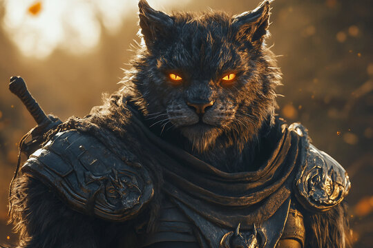 Intense Mystical Viking Warrior In Dark Forest Portrait Concept Generative AI