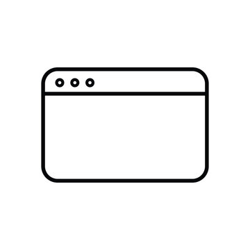 Minimalist web browser window icon for digital interface and software UI design