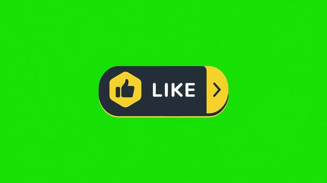 Like button social media icon animation on green screen