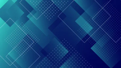 Fotobehang Abstract ビジネス、テクノロジー系の幾何学グラデーション背景 ネイビー 横長 16:9  © marumochi