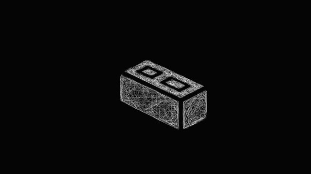 Sketch concrete block icon animation - smooth progressive reveal