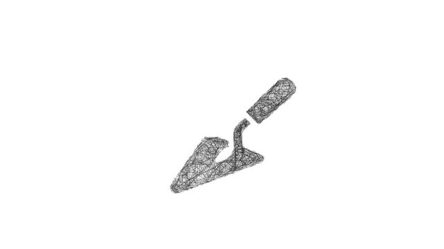 Sketch trowel icon animation - smooth progressive reveal