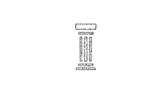 Sketch pillar icon animation - smooth progressive reveal