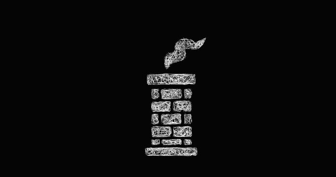 Sketch chimney icon animation - smooth progressive reveal