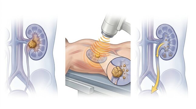 Kidney stone treatment using extracorporeal shock wave lithotripsy procedure