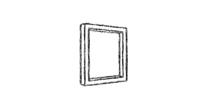 Sketch window frame icon animation - smooth progressive reveal