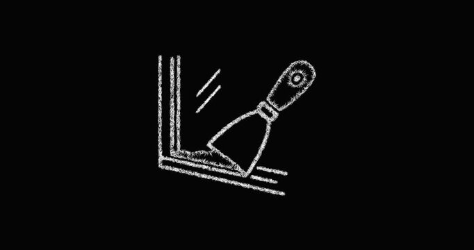 Sketch glazing putty icon animation - smooth progressive reveal