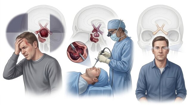 Endoscopic sinus surgery for pituitary adenoma treatment and recovery