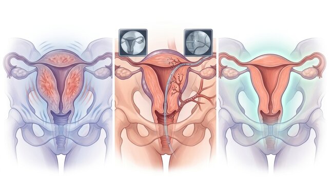 Uterine fibroid embolization procedure for treating uterine fibroids