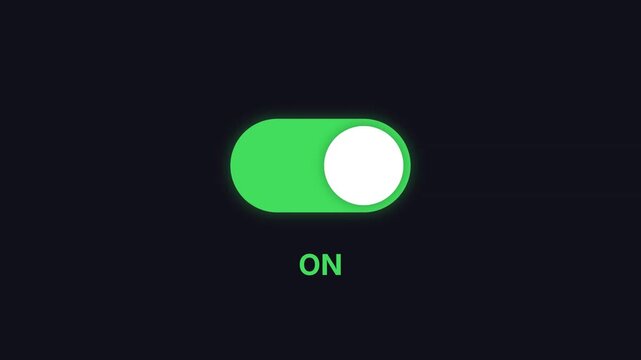 Minimalist Toggle Switch Button Animating From Off to On