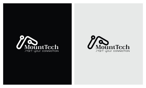mountain logo tech business connect design