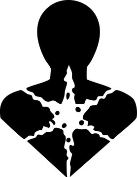Health hazard human body warning icon