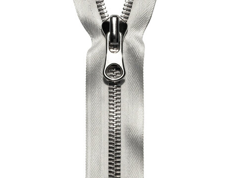 Metal clothing zipper with slider
