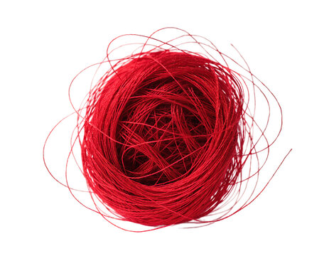 Abstract red scribble circle drawn with crayon