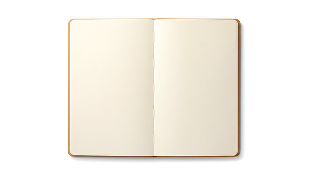 Open blank notebook with leather cover