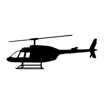 Helicopter Silhouette Side View Vector Illustration in AI EPS SVG PNG