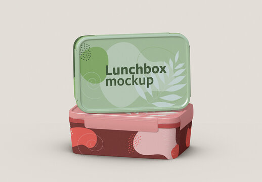 Plastic Lunch Box Food Container Mockup
