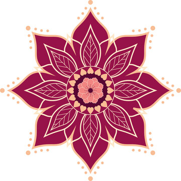 Pink Floral Mandala Illustration