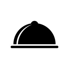 Fototapeta premium Black meal tray icon, catering symbol