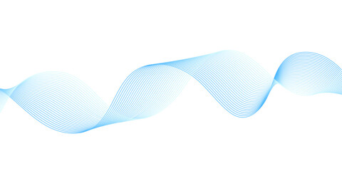 Fototapeta premium Modern abstract wave line design in light blue and cyan tones, showcasing flowing curves and smooth digital motion patterns on transparent for clean minimalist tech design use.