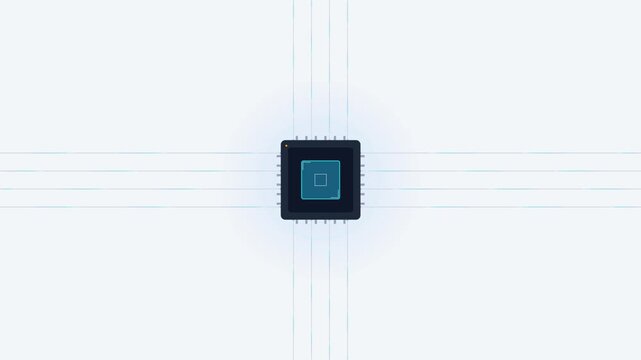 Central processing unit chip transmits digital data signals through network connections