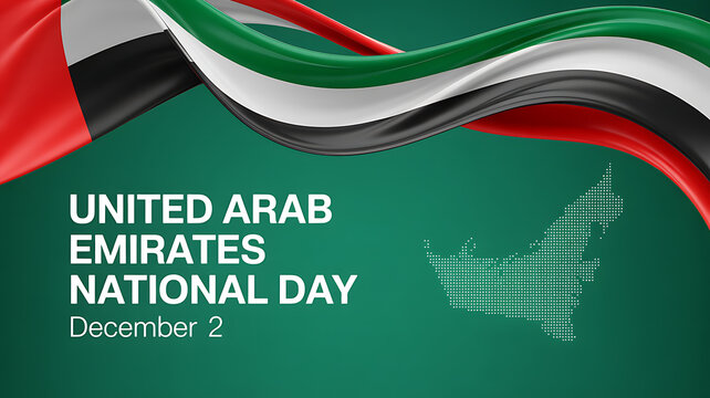 Celebrating United Arab Emirates National Day with Flag and Map