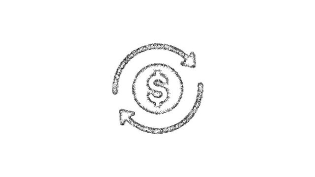 Sketch refinancing icon animation - smooth progressive reveal