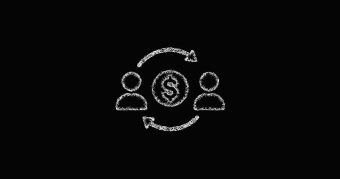 Sketch peer to peer loan icon animation - smooth progressive reveal