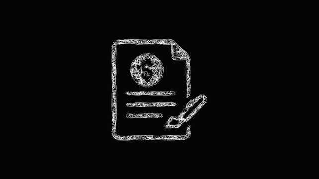 Sketch loan document icon animation - smooth progressive reveal