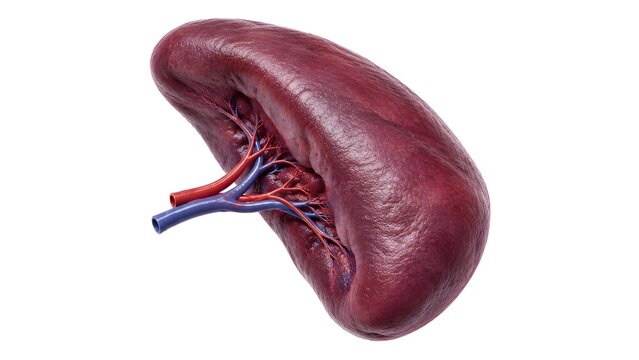 Human Spleen Anatomy with Blood Vessels