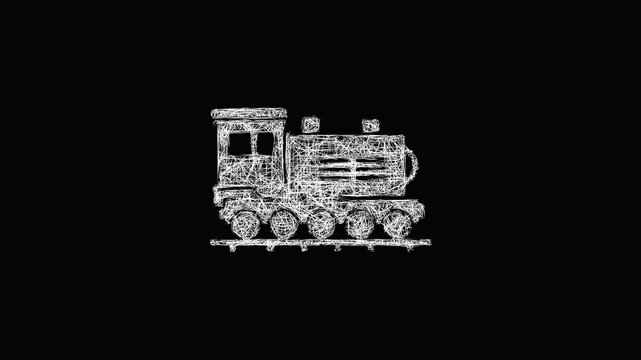 Sketch locomotive icon animation - smooth progressive reveal