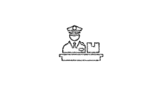 Sketch customs icon animation - smooth progressive reveal