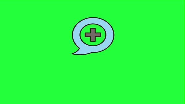 Medical chat bubble animation healthcare communication plus symbol 